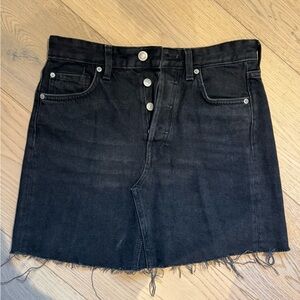 Black Denim Mini Skirt